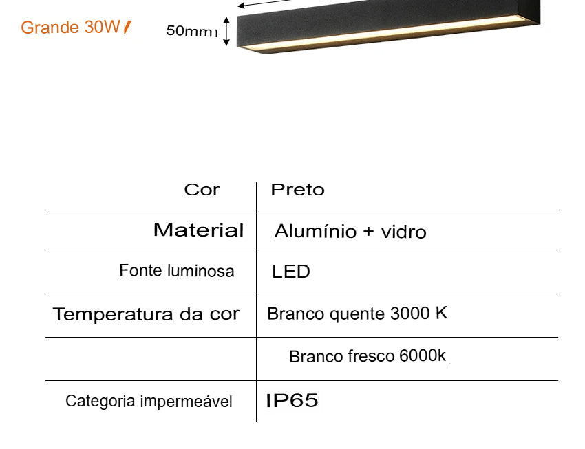 Arandela LED Externa Iluminação Moderna e Resistente - Lumecasa