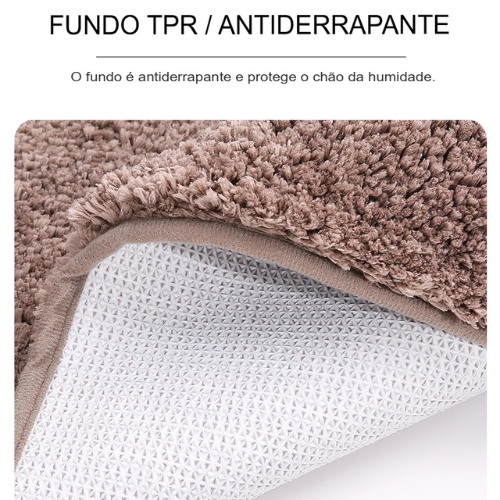 Tapete Felpudo Antiderrapante para banheiro Macio e Absorvente - Lumecasa