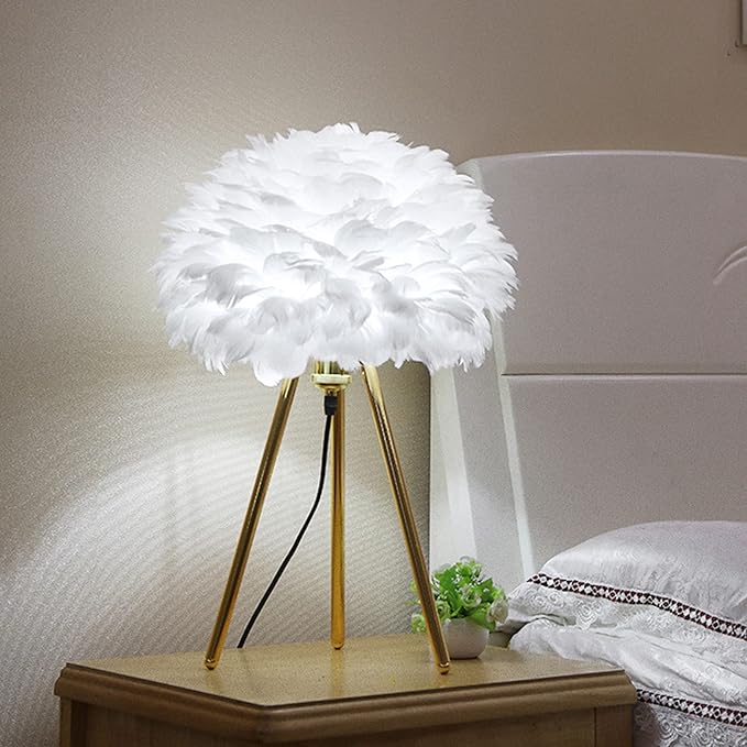 Luminária de Mesa com Cúpula de Penas- Lumecasa