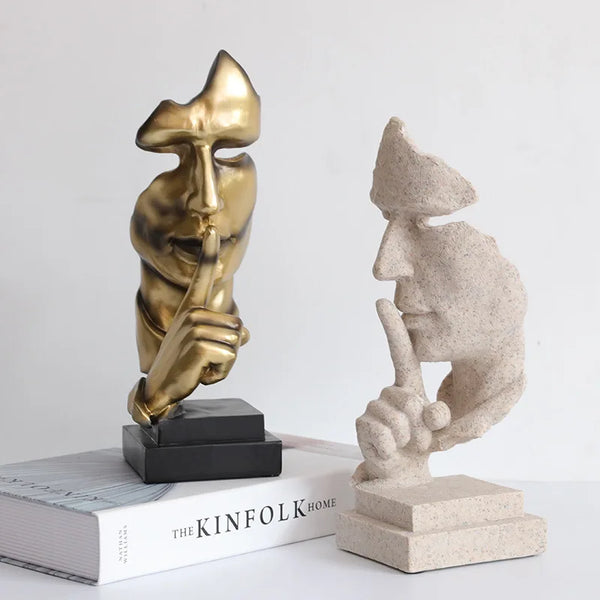 Escultura "Silêncio é Ouro" - Lumecasa