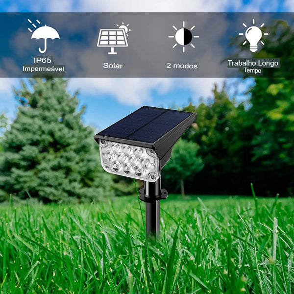 Refletor Solar LED Verde Iluminação Sustentável para Áreas Externas - Lumecasa