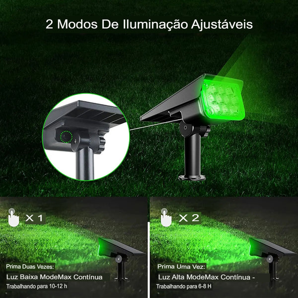 Refletor Solar LED Verde Iluminação Sustentável para Áreas Externas - Lumecasa