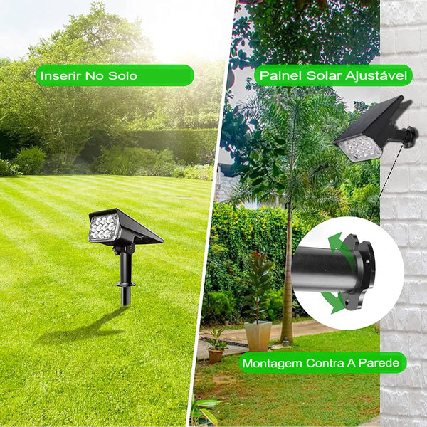 Refletor Solar LED Verde Iluminação Sustentável para Áreas Externas - Lumecasa