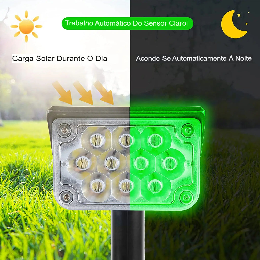 Refletor Solar LED Verde Iluminação Sustentável para Áreas Externas - Lumecasa