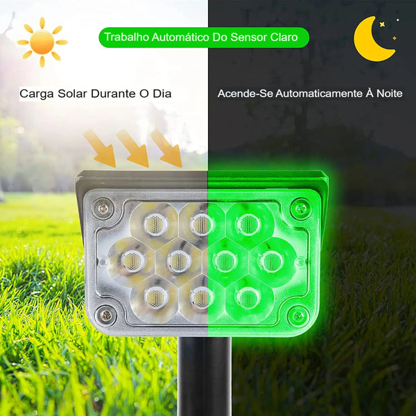 Refletor Solar LED Verde Iluminação Sustentável para Áreas Externas - Lumecasa
