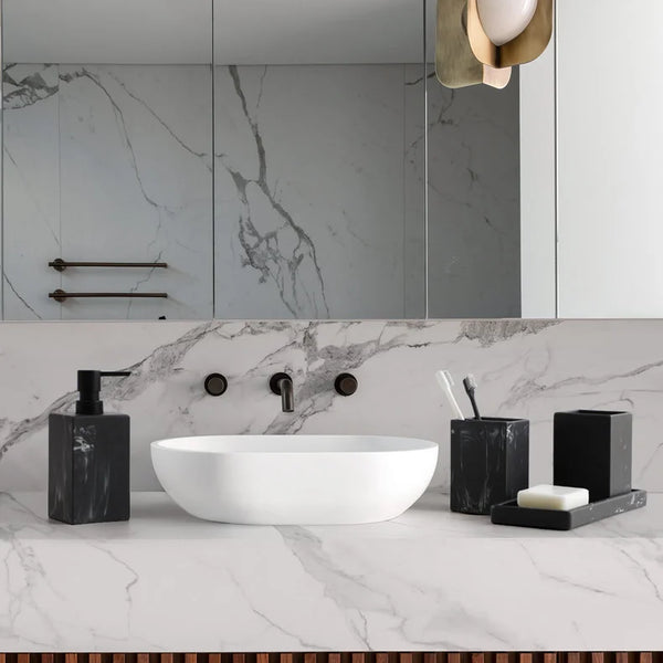 Conjunto de Acessórios para Banheiro Padrão Mármore - Lumecasa