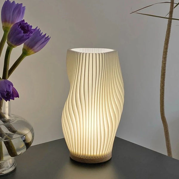 Luminária de Mesa 3D com Efeito Ondulado - Lumecasa