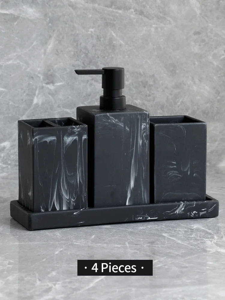 Conjunto de Acessórios para Banheiro Padrão Mármore - Lumecasa