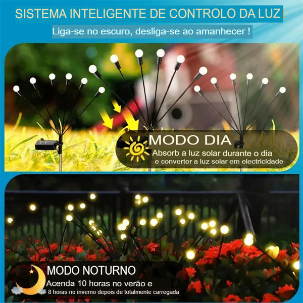 Luzes Solares Firefly Iluminação Mágica para Jardim - Lumecasa
