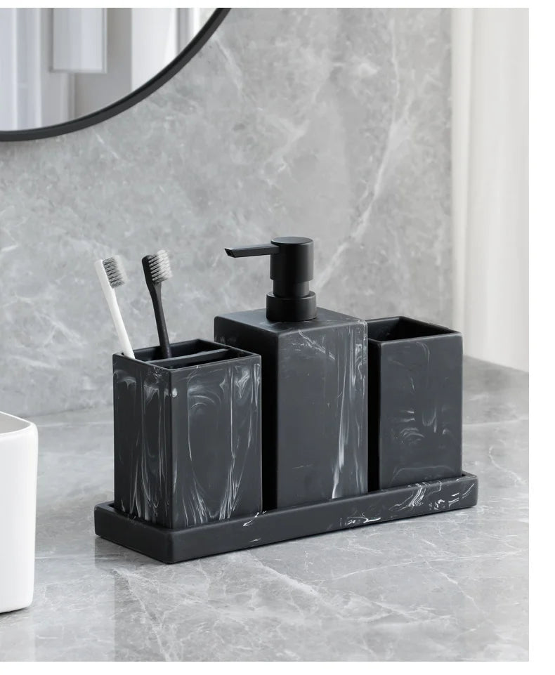 Conjunto de Acessórios para Banheiro Padrão Mármore - Lumecasa