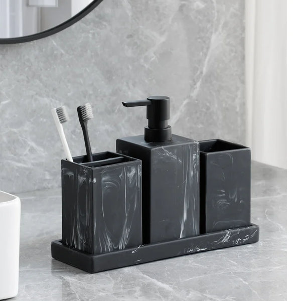 Conjunto de Acessórios para Banheiro Padrão Mármore - Lumecasa