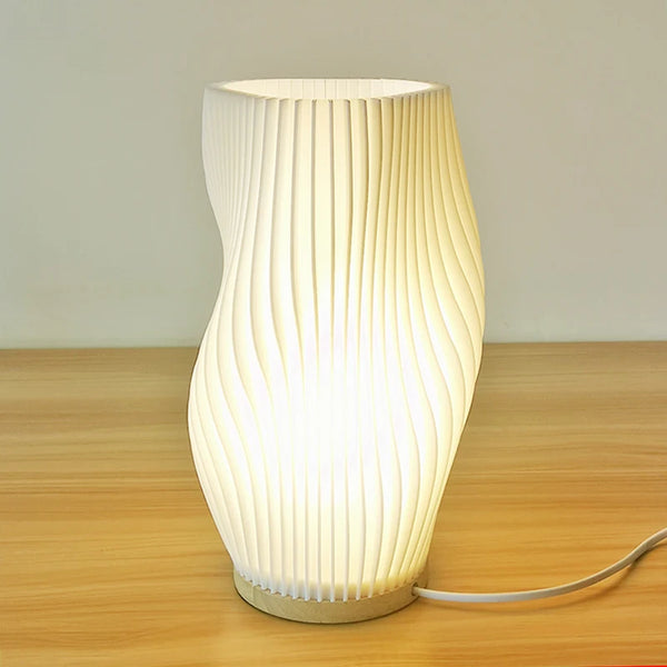 Luminária de Mesa 3D com Efeito Ondulado - Lumecasa