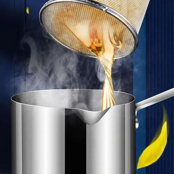 Panela de Fritura em Aço Inoxidável com Cesto Coletor Perfeita - Lumecasa
