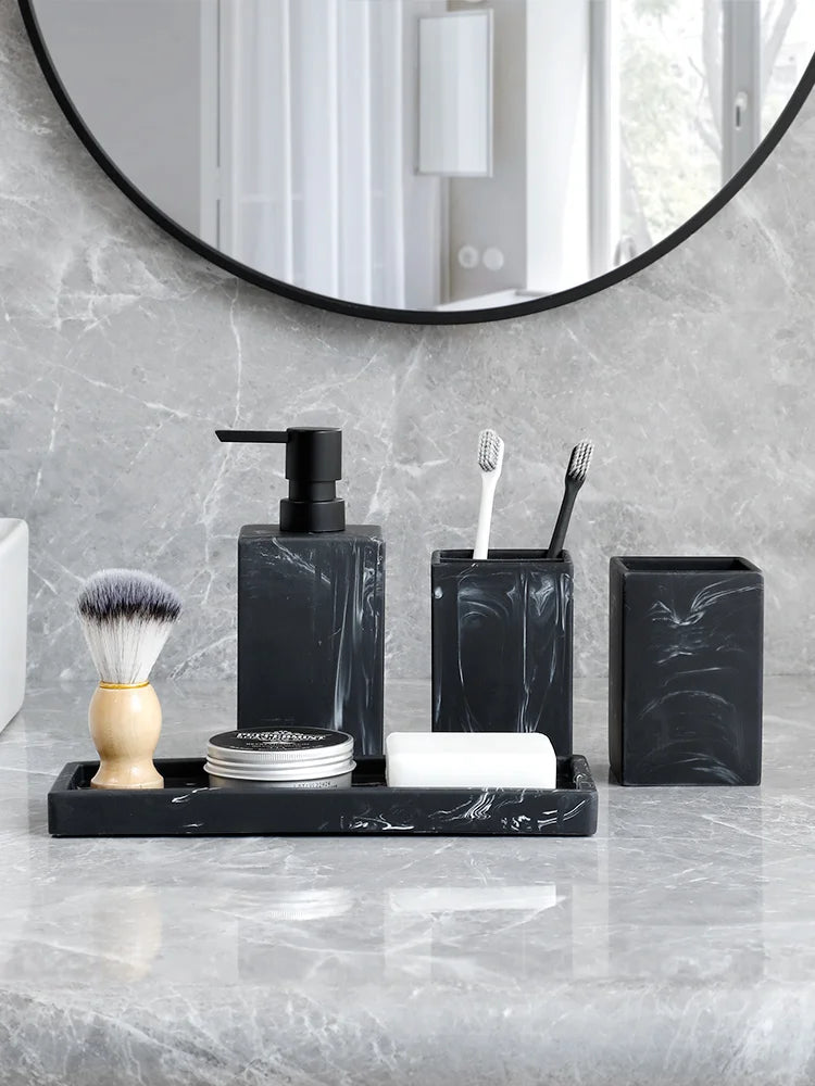 Conjunto de Acessórios para Banheiro Padrão Mármore - Lumecasa