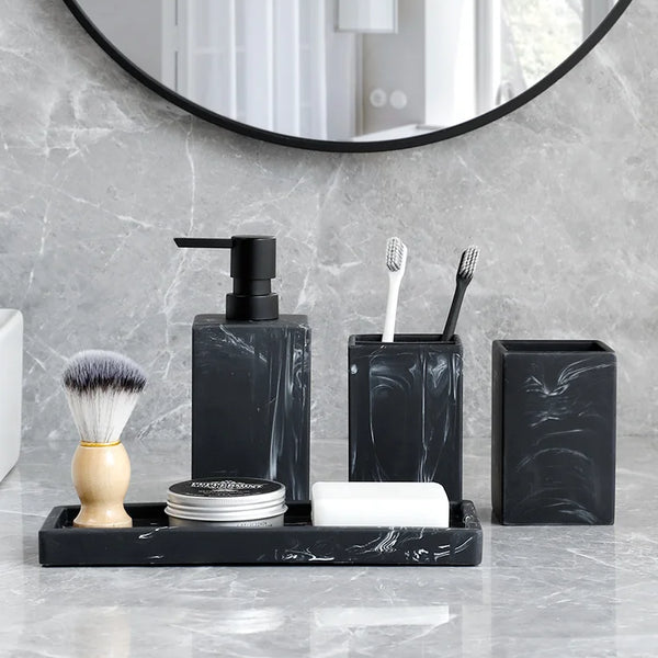 Conjunto de Acessórios para Banheiro Padrão Mármore - Lumecasa