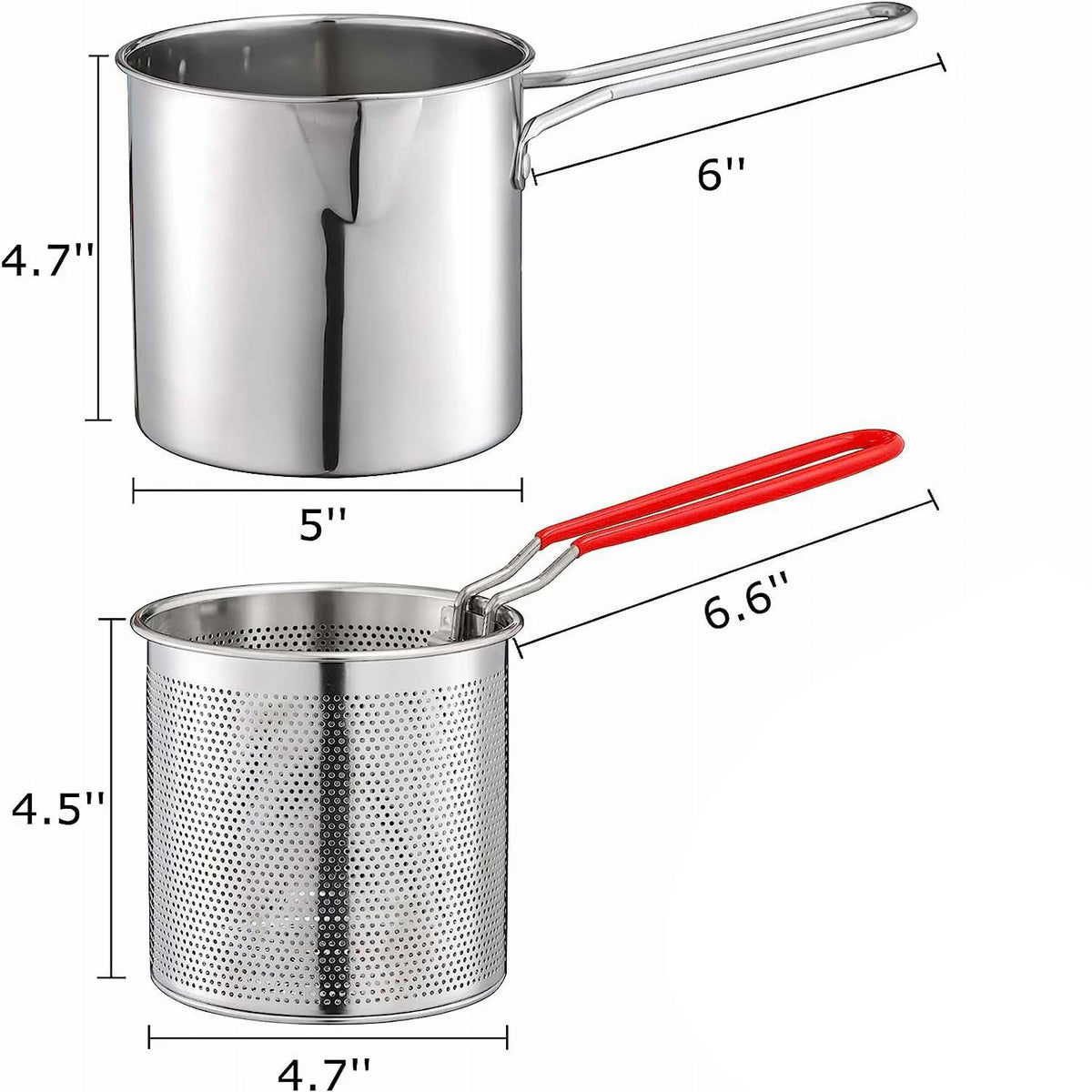 Panela de Fritura em Aço Inoxidável com Cesto Coletor Perfeita - Lumecasa