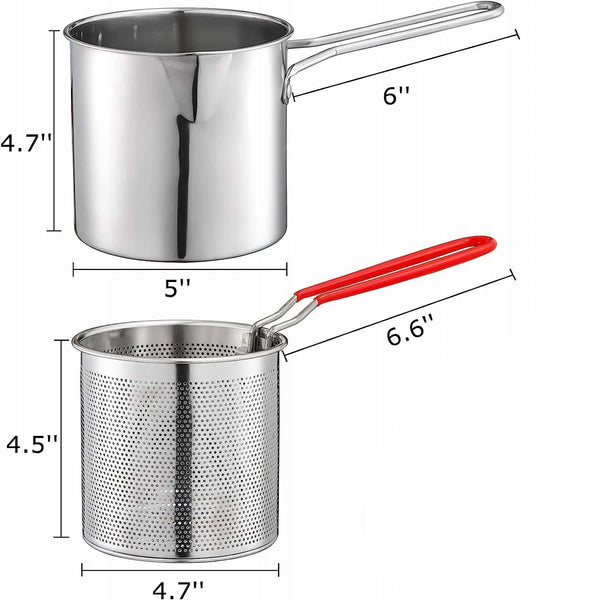 Panela de Fritura em Aço Inoxidável com Cesto Coletor Perfeita - Lumecasa