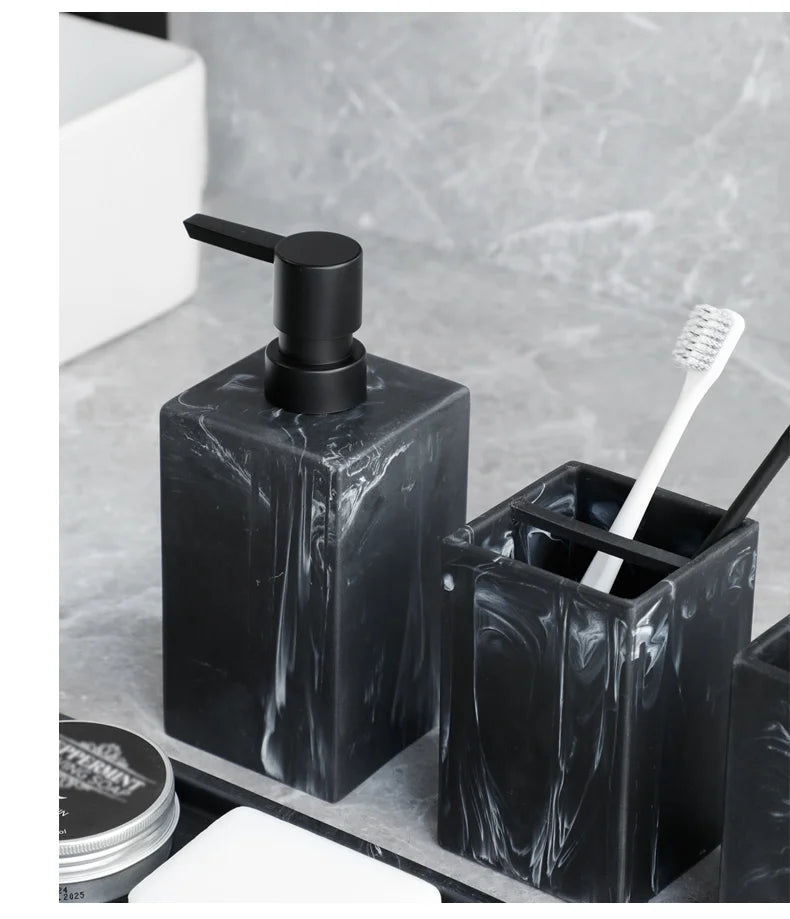 Conjunto de Acessórios para Banheiro Padrão Mármore - Lumecasa