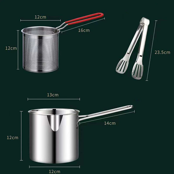 Panela de Fritura em Aço Inoxidável com Cesto Coletor Perfeita - Lumecasa