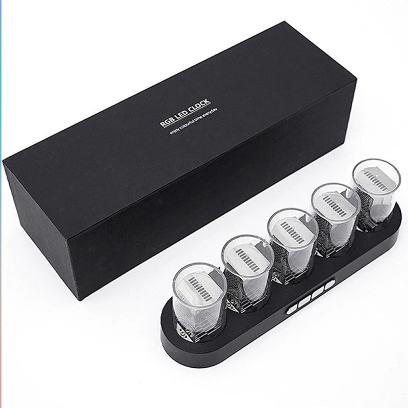 Relógio Digital Nixie Tube com Iluminação RGB Decoração Retro-Futurista - Lumecasa