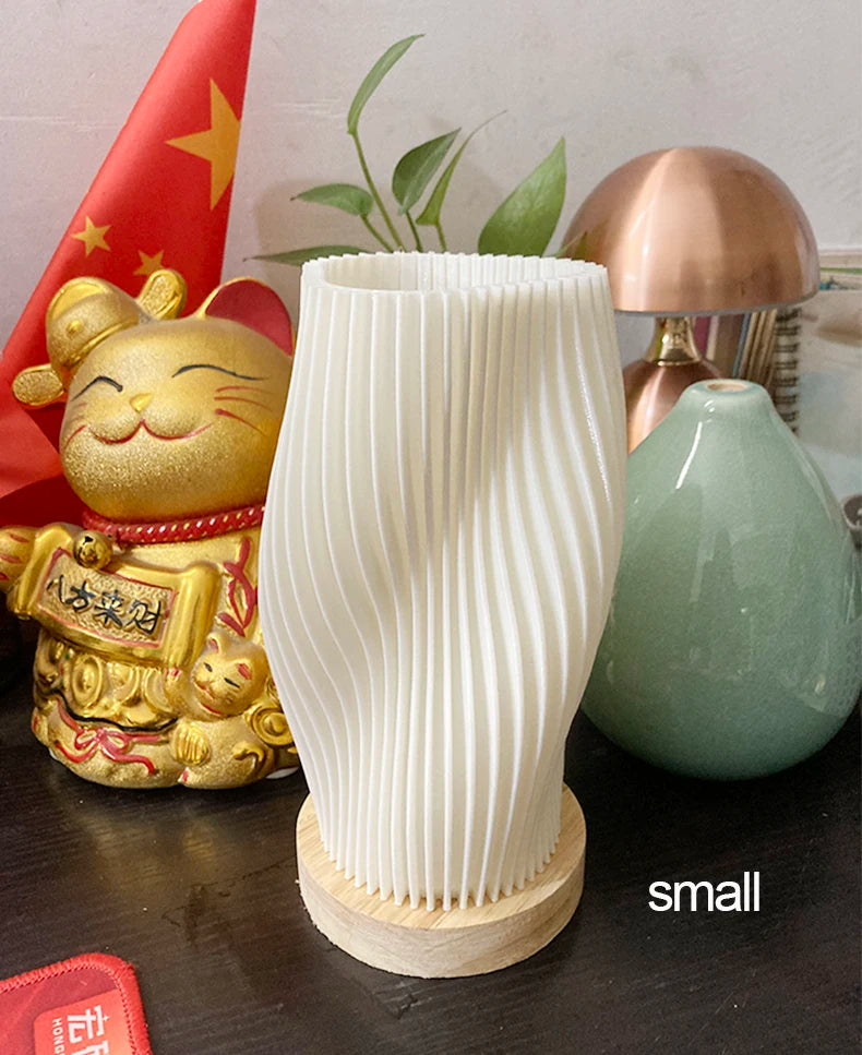 Luminária de Mesa 3D com Efeito Ondulado - Lumecasa