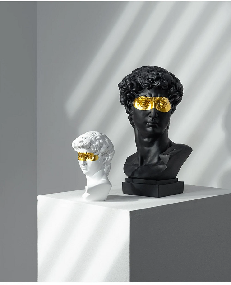 Escultura Cabeça de David Arte Clássica com Toque Moderno - Lumecasa