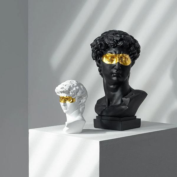 Escultura Cabeça de David Arte Clássica com Toque Moderno - Lumecasa