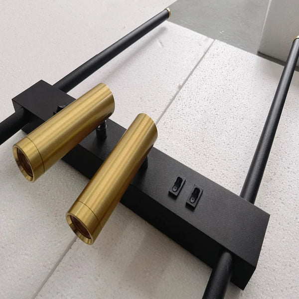 Kit 2 Arandelas LED Moderna Preto e Dourado Iluminação Sofisticada para Quartos e Salas - Lumecasa