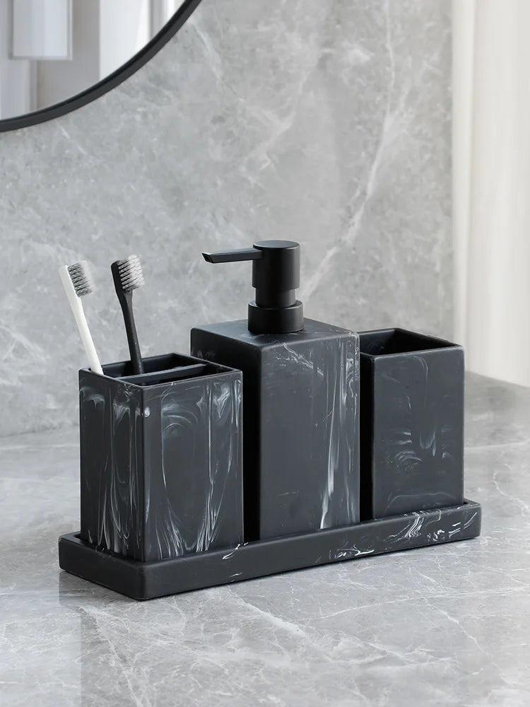 Conjunto de Acessórios para Banheiro Padrão Mármore - Lumecasa