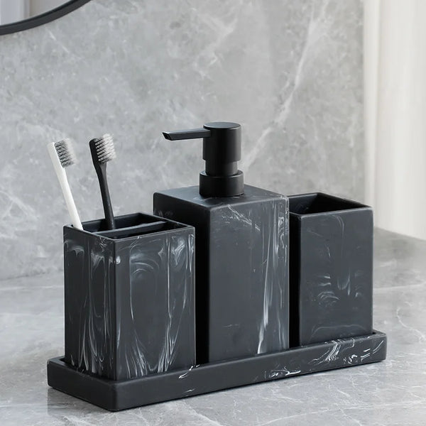 Conjunto de Acessórios para Banheiro Padrão Mármore - Lumecasa