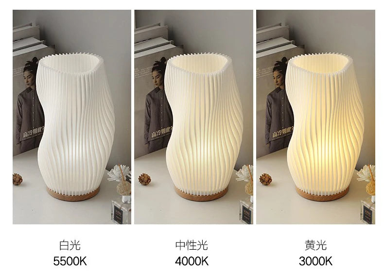 Luminária de Mesa 3D com Efeito Ondulado - Lumecasa