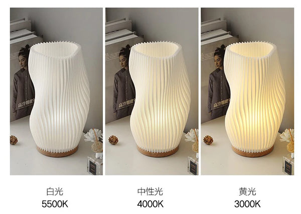 Luminária de Mesa 3D com Efeito Ondulado - Lumecasa