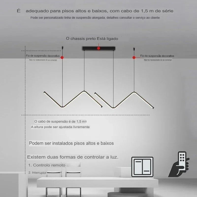 Pendente LED Moderno Iluminação Inteligente e Sofisticada  – Lumecasa