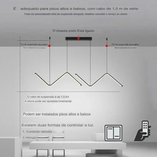 Pendente LED Moderno Iluminação Inteligente e Sofisticada  – Lumecasa