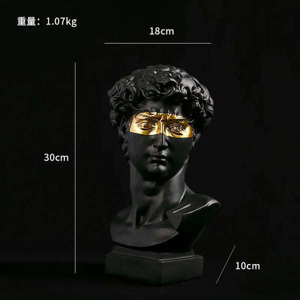 Escultura Cabeça de David Arte Clássica com Toque Moderno - Lumecasa
