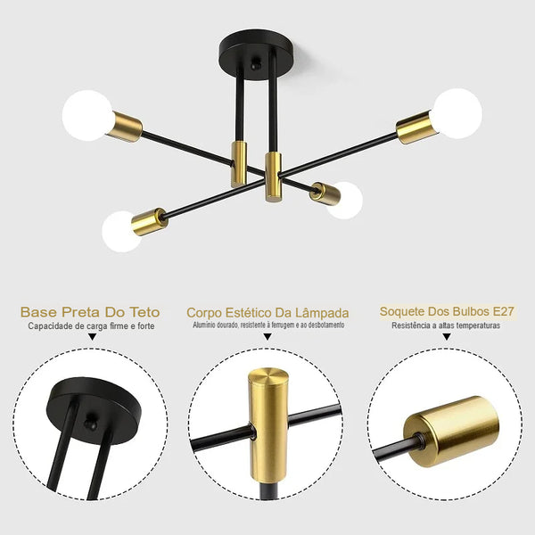 Lustre Spider LED Moderno – Lumecasa