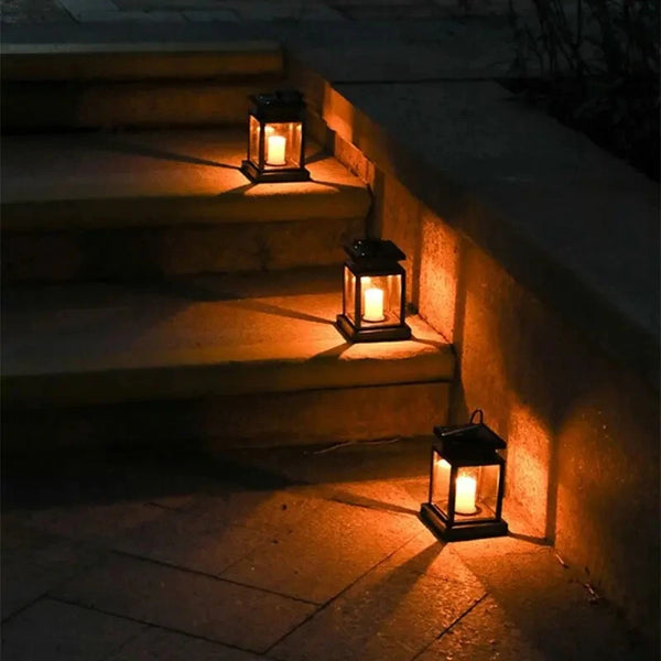 Lanterna Solar Retrô Iluminação Decorativa para Áreas Externas - Lumecasa