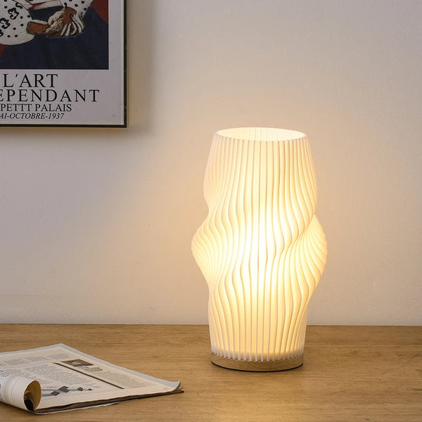 Luminária de Mesa 3D com Efeito Ondulado - Lumecasa