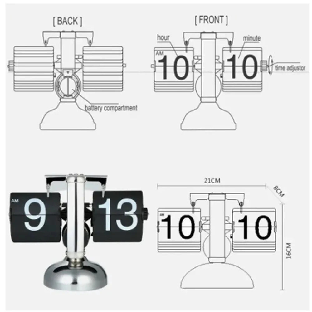 Relógio Flip Clock com Virada Automática de Páginas – Lumecasa
