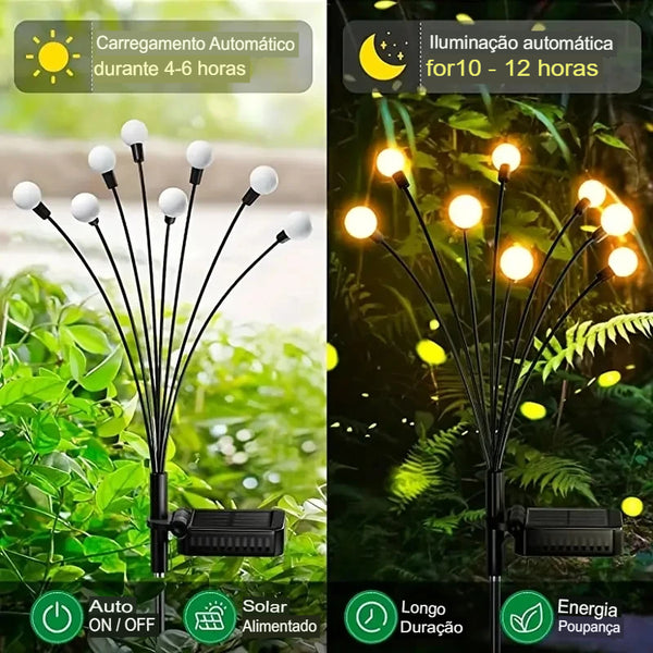 Luzes Solares Firefly Iluminação Mágica para Jardim - Lumecasa